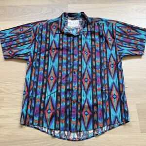 Vinstage Frank Shirt Men XL Aztec Southwest Tribal Western Rodeo Cowboy 90s USA